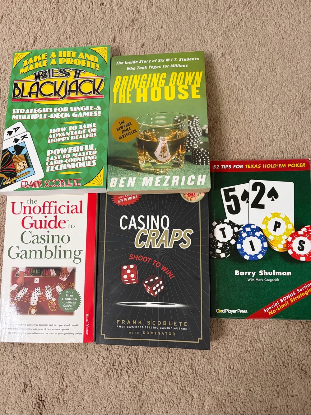 Bundle of Preowned Gambling Books (5 total)